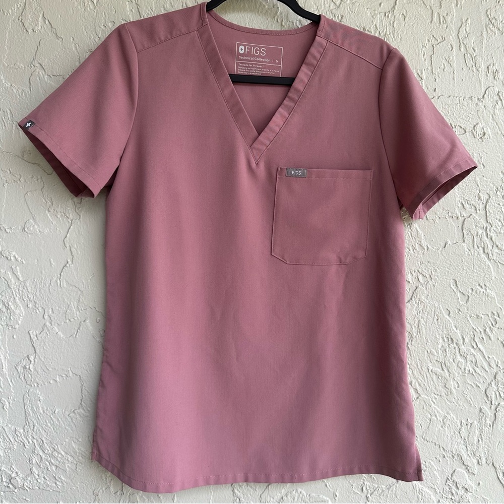 FIGS Caterina One Pocket Scrub Top Women Small Pink Nurse Doctor Medical